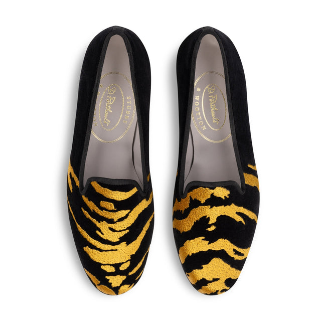 Tigre Gold Velvet Slipper (Men)