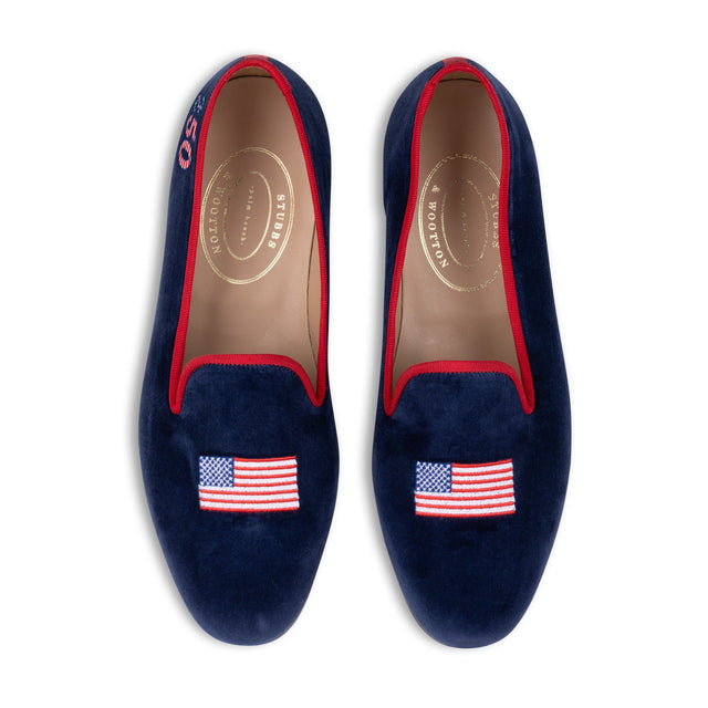 USA Navy Velvet Slipper (Men)
