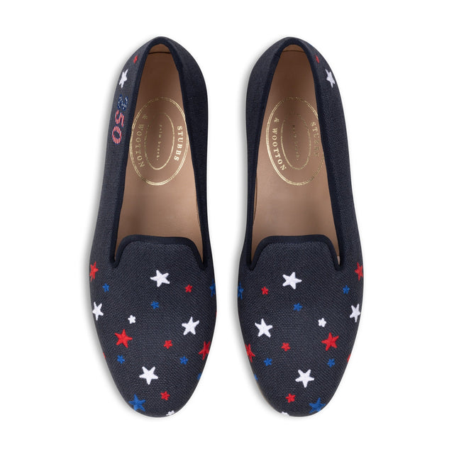 Liberty Navy Linen Slipper (Men)