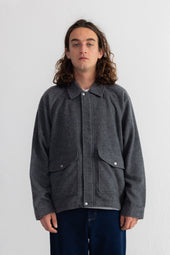 Cropped Winter Coat - Charcoal Wool