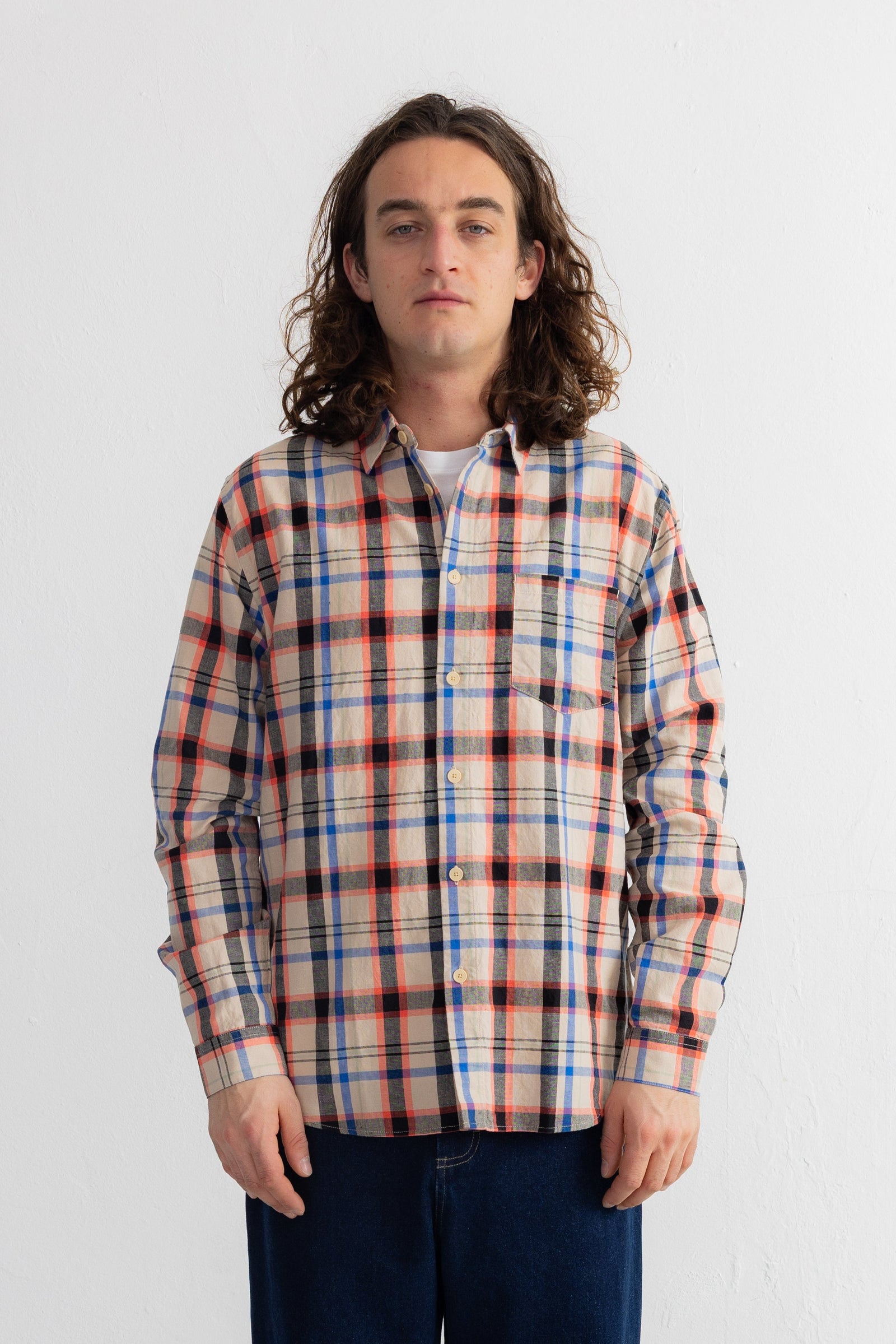Relaxed Fit Shirt - Ecru Multi Check