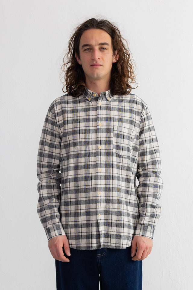 Relaxed Fit Shirt - Ecru Black Check
