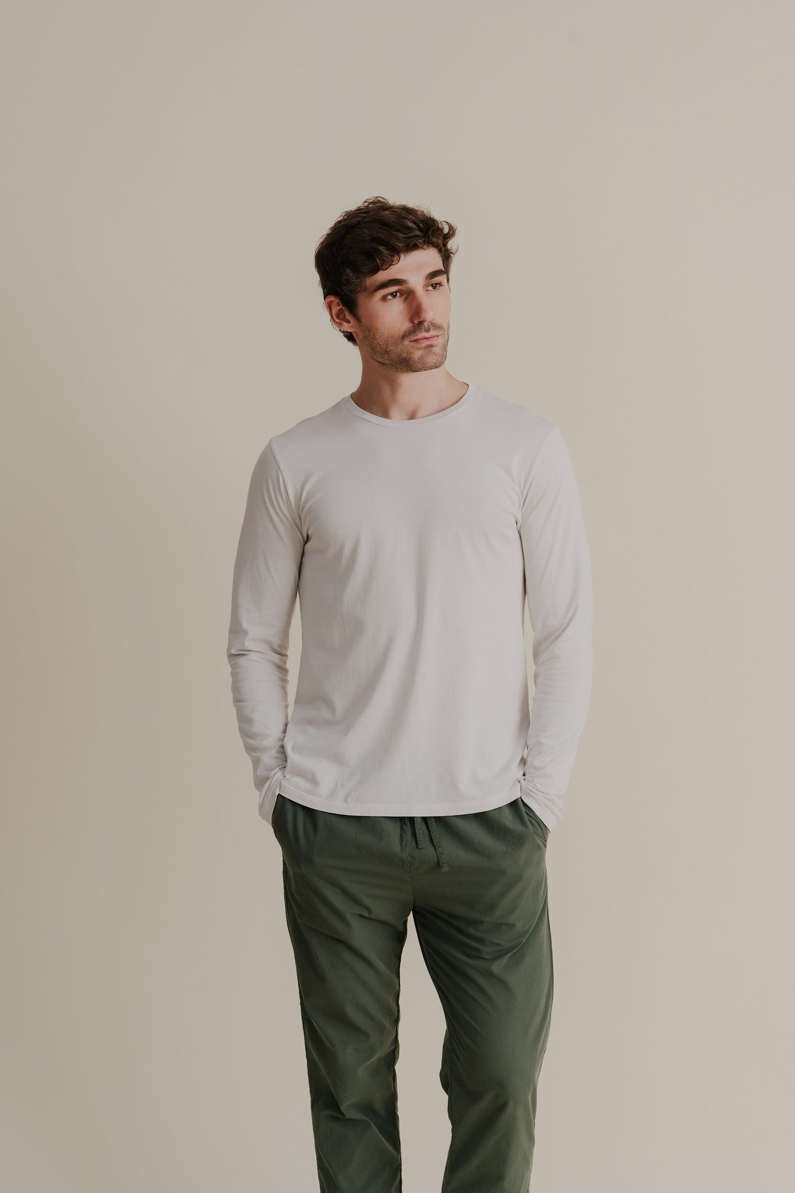 LS Supima Jersey Crew Tee