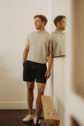 Short Sleeve Stripe Polo