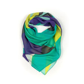 Big scarf in sunshine yellow, teal, and purple modal