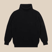 Cashmere ribbed submariner rollneck in black