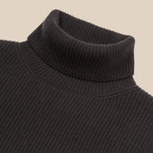 Cashmere Ribbed Submariner Rollneck In Dark