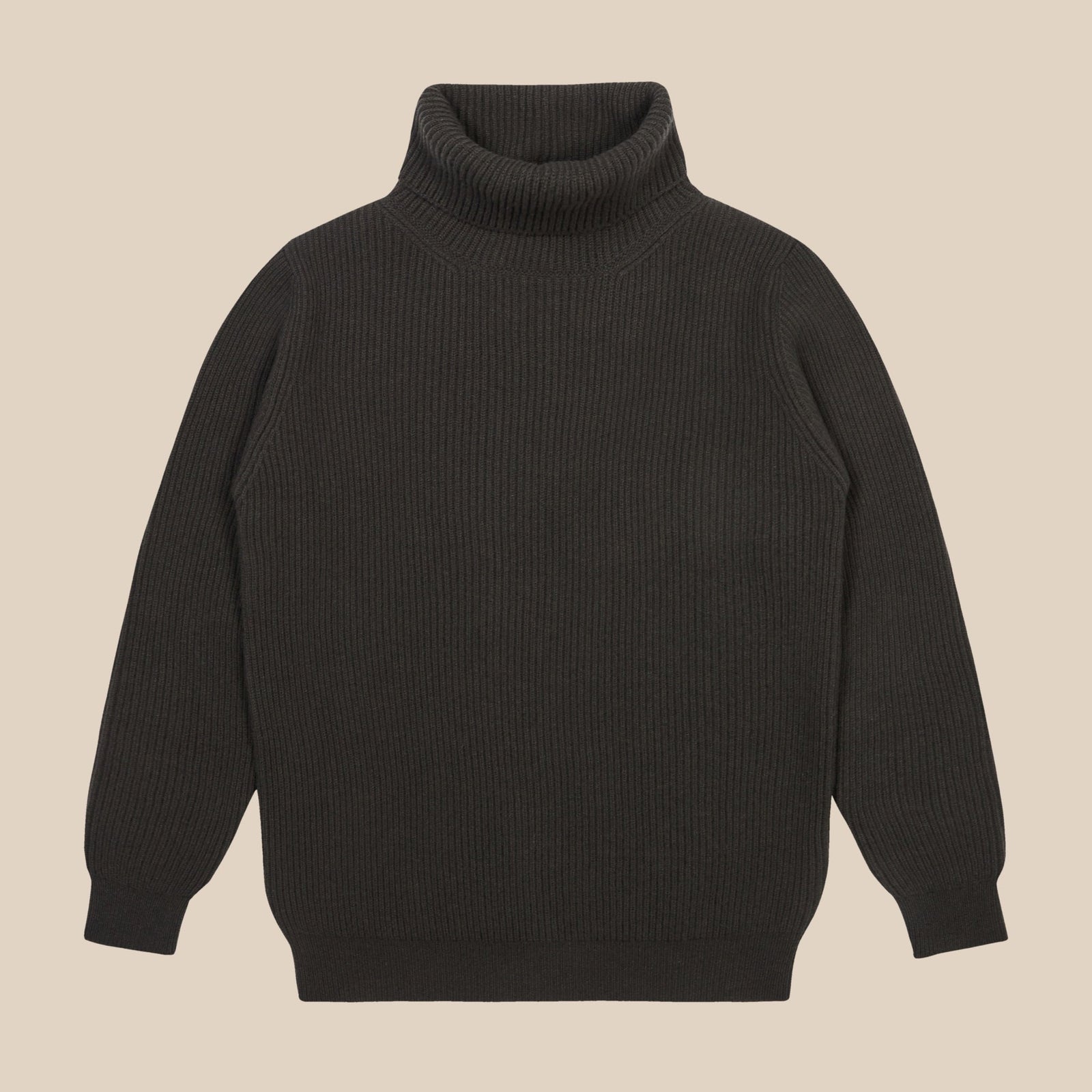 Cashmere Ribbed Submariner Rollneck In Dark