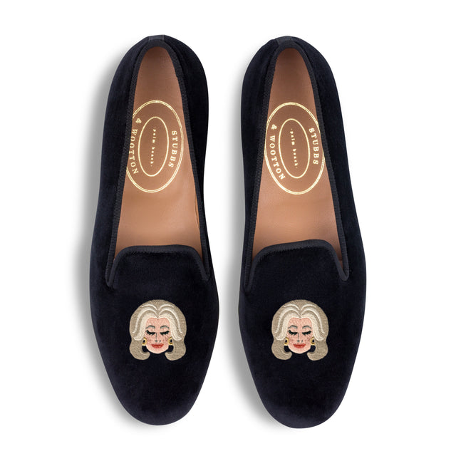 Suebelle Noir Velvet Slipper (Men)