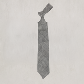 Woollen Prince Of Wales Tie In And White