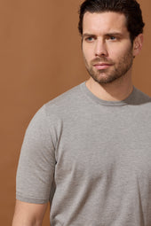 T Shirt En Maille De Coton Gris