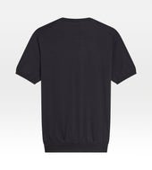 T Shirt En Maille De Coton Bleu Marine