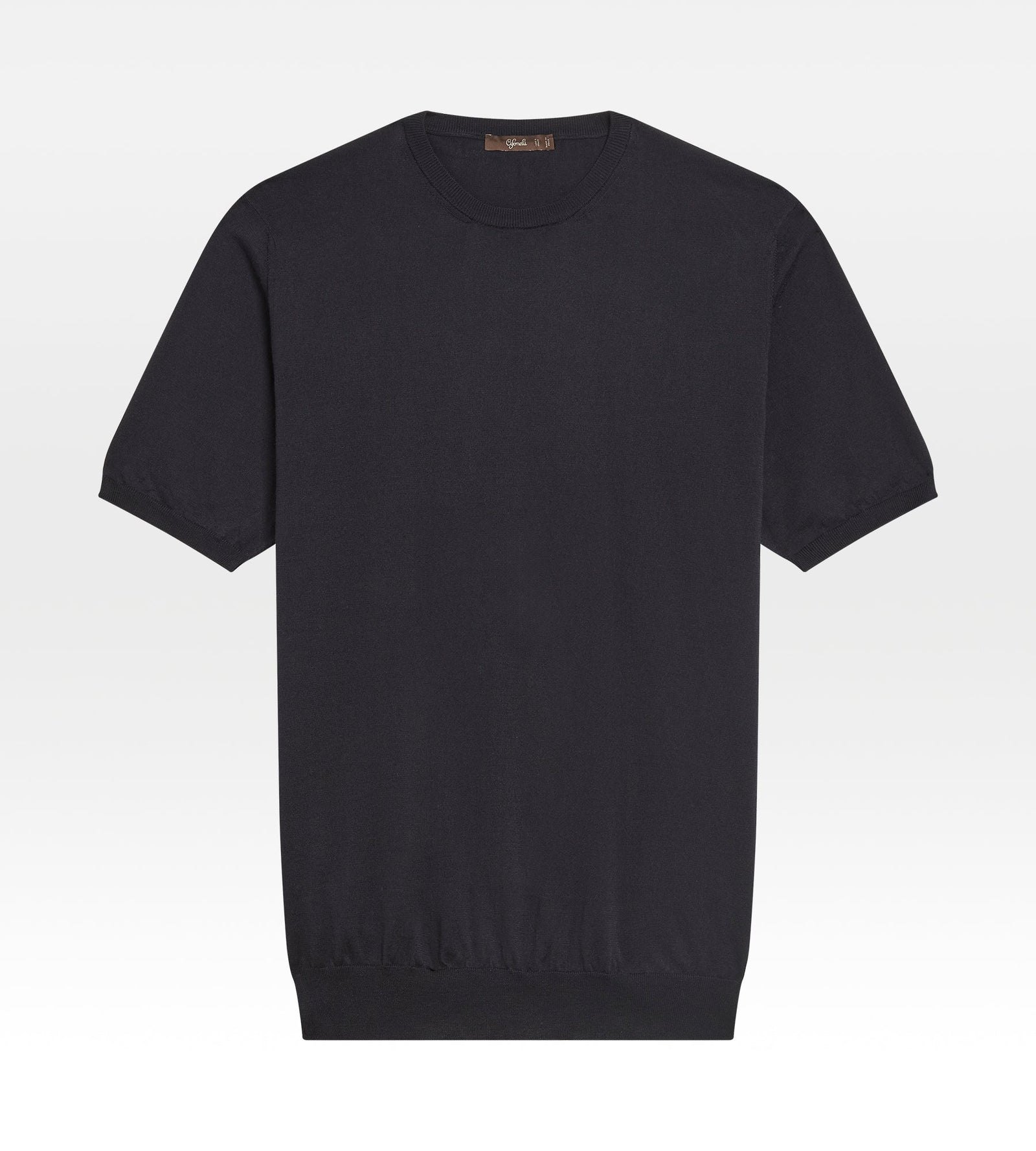 T Shirt En Maille De Coton Bleu Marine