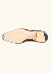 Dark Brown Penny Loafers In Boar Hide