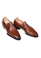 Walnut Penny Loafer with Apron Stitch