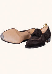 Dark Brown Suede Loafers