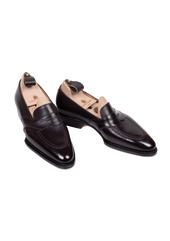 Brown Hatchgrain Penny Loafers