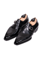 Dark Brown Single Monk Strap With Rubber Sole