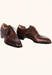 Hatched Brown Five Eyelet Derbies