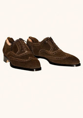 Brown Suede Wingtip Oxfords