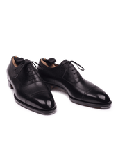Black Deerskin Cap Toe Oxfords