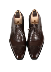 Brogued Captoe Oxfords With Medallion