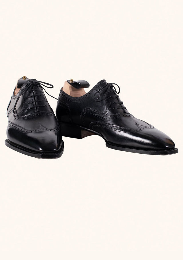 Black Brogued Wingtip Oxfords