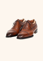 Light Brown Oxford With Brogued Cap Toe