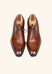 Light Brown Oxford With Brogued Cap Toe