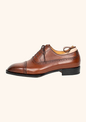 Light Brown Oxford With Brogued Cap Toe