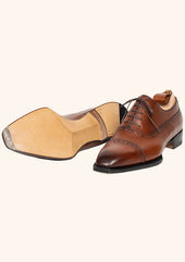 Light Brown Oxford With Brogued Cap Toe