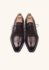 Dark Brown Brogued Oxfords