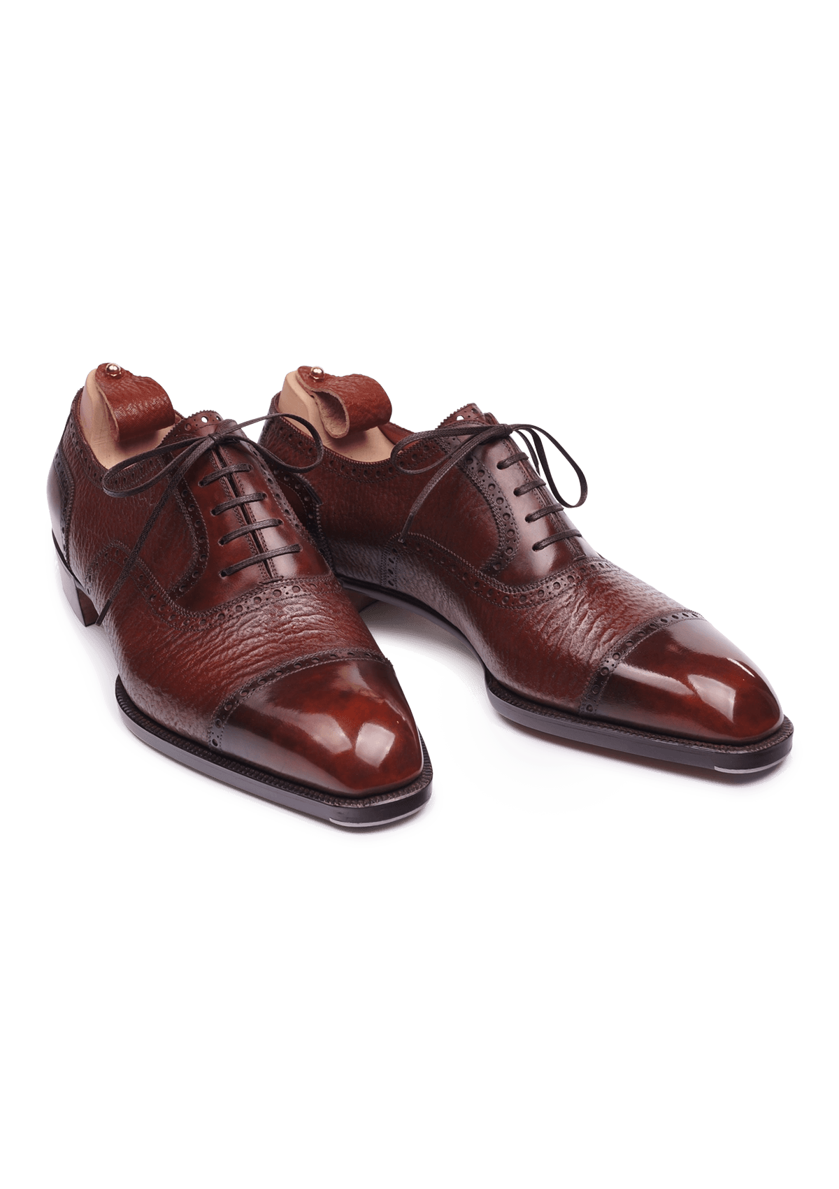 Full Brogue Cap Toe Oxford Shoes