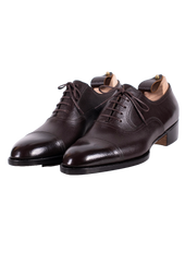 Hatched Grain Leather Captoe Oxfords