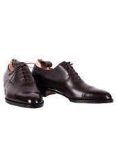 Hatched Grain Leather Captoe Oxfords