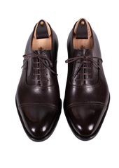Hatched Grain Leather Captoe Oxfords