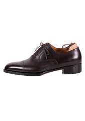 Hatched Grain Leather Captoe Oxfords