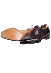 Hatched Grain Leather Captoe Oxfords