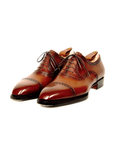 Replica Semi Brogued Cap Toe Oxfords With A Thin Rubber Sole
