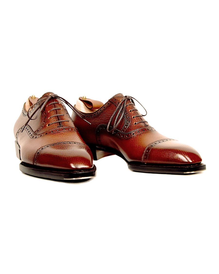 Replica Semi Brogued Cap Toe Oxfords With A Thin Rubber Sole