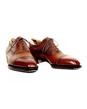 Replica Semi-brogued cap toe Oxfords with a Thin Rubber Sole