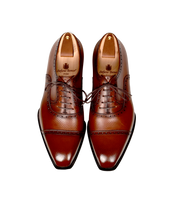 Replica Semi Brogued Cap Toe Oxfords With A Thin Rubber Sole
