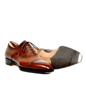 Replica Semi Brogued Cap Toe Oxfords With A Thin Rubber Sole