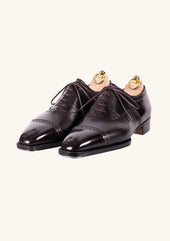 Dark Brown Brogued Captoe Oxfords