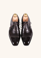 Dark Brown Brogued Captoe Oxfords