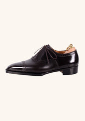 Dark Brown Brogued Captoe Oxfords