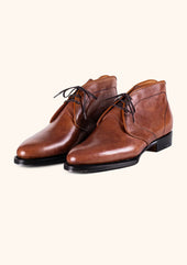 Brown Chukka Boots With Rubber Sole