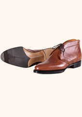 Brown Chukka Boots With Rubber Sole