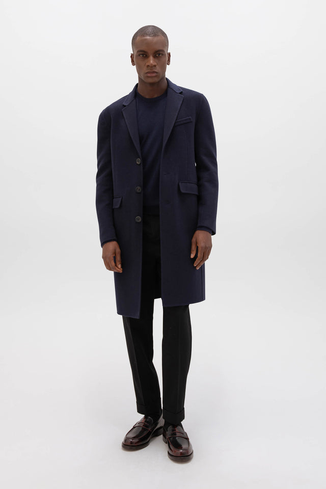 Classic Navy Cashmere Coat