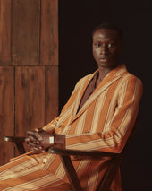 Awning Stripe Double-Breasted Suit Jacket
